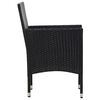 vidaXL 5 Piece Garden Lounge Set With Cushions Poly Rattan Black