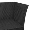 vidaXL 3 Piece Garden Lounge Set with Cushions Black Poly Rattan