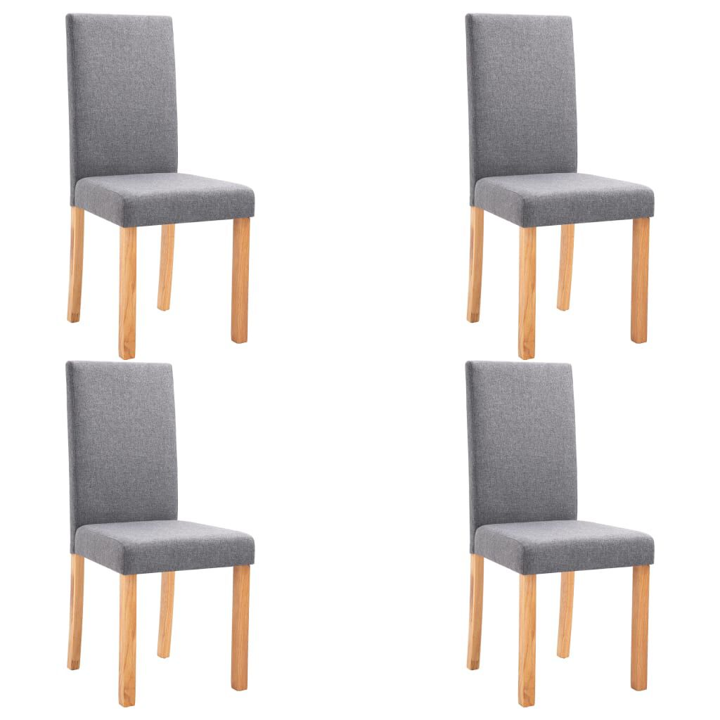vidaXL Dining Chairs 4 pcs Light Gray Fabric