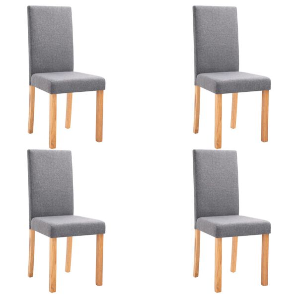 vidaXL Dining Chairs 4 pcs Light Gray Fabric