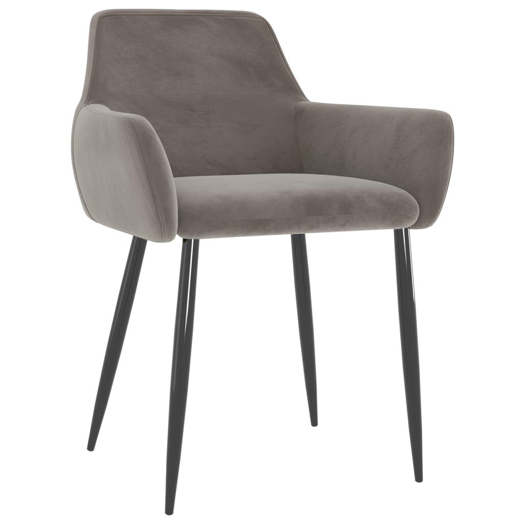 vidaXL Dining Chairs 2 pcs Light Grey Velvet