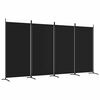 vidaXL 4-Panel Room Divider Black 346x180 cm Fabric