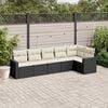 vidaXL 6 Piece Garden Sofa Set with Cushions Black Poly Rattan