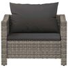 vidaXL Garden Armchair with Cushion Grey Poly Rattan