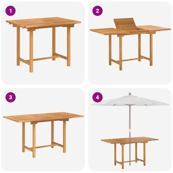 vidaXL Garden Dining Set Set of 3 Natural Solid Acacia wood 4-seater