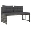 vidaXL 4 Piece Garden Dining Set with Cushions Grey Poly Rattan