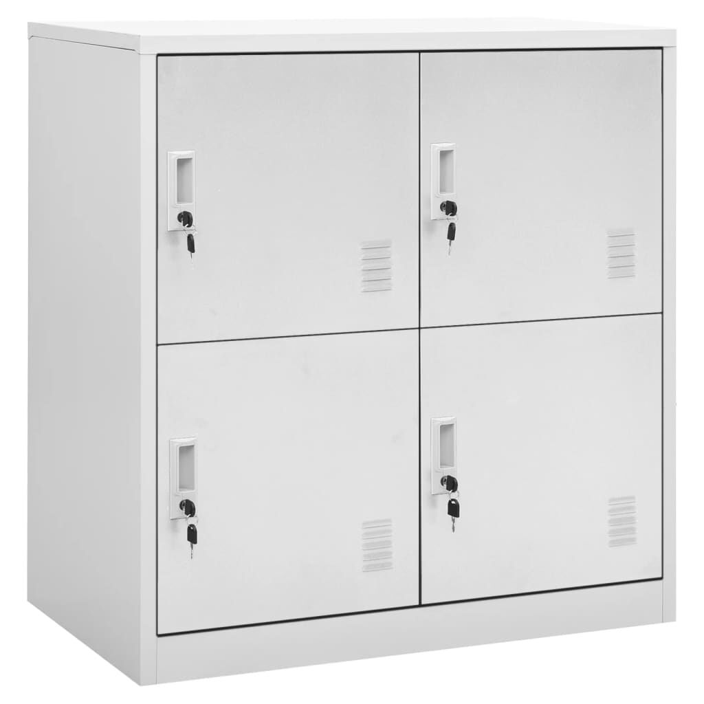 vidaXL Locker Cabinets 2 pcs Light Grey 90x45x92.5 cm Steel