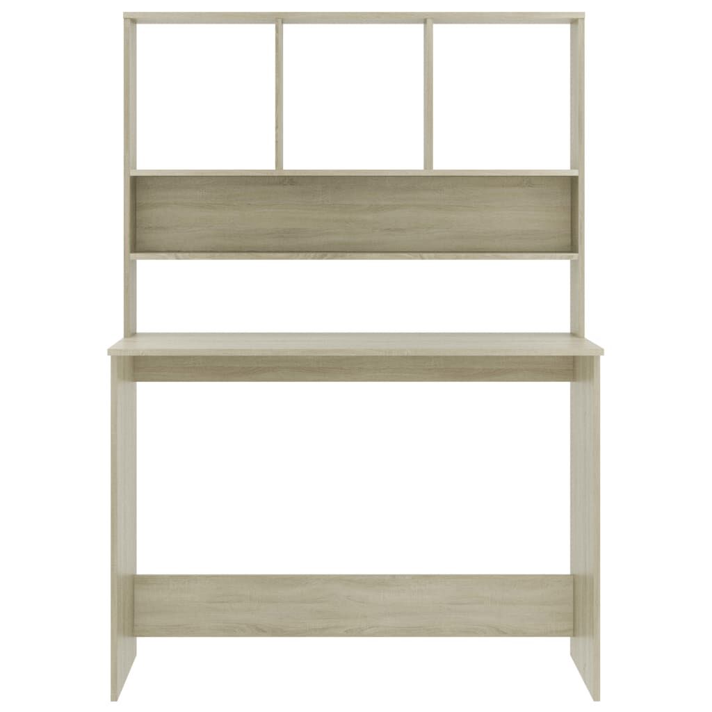 vidaXL Desk with Shelf Sonoma Oak 110x45x157 cm Engineered Wood