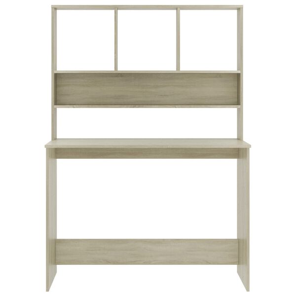 vidaXL Desk with Shelf Sonoma Oak 110x45x157 cm Engineered Wood