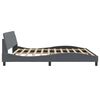 vidaXL Bed Frame "Dover" Dark Grey 193x203 cm Velvet
