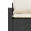 vidaXL 4 Piece Garden Sofa Set with Cushions Black Poly Rattan