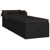 vidaXL Sun Lounger with Canopy and Cushion Poly Rattan Black