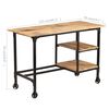 vidaXL Desk with Folding Stool Solid Mango Wood 115x50x76 cm
