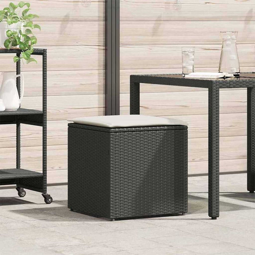 vidaXL Cushion Box with Storage Black 50 x 50 x 50 cm Poly Rattan
