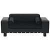 vidaXL Dog Sofa Black 81x43x31 cm Plush and Faux Leather