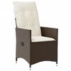 vidaXL 11 Piece Garden Bistro Set with Cushions Brown Poly Rattan