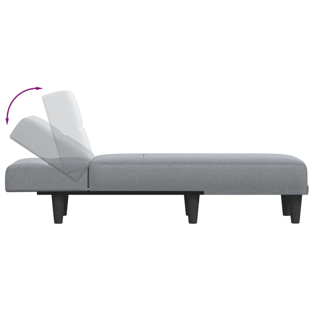 vidaXL Chaise Longue Light Grey Fabric