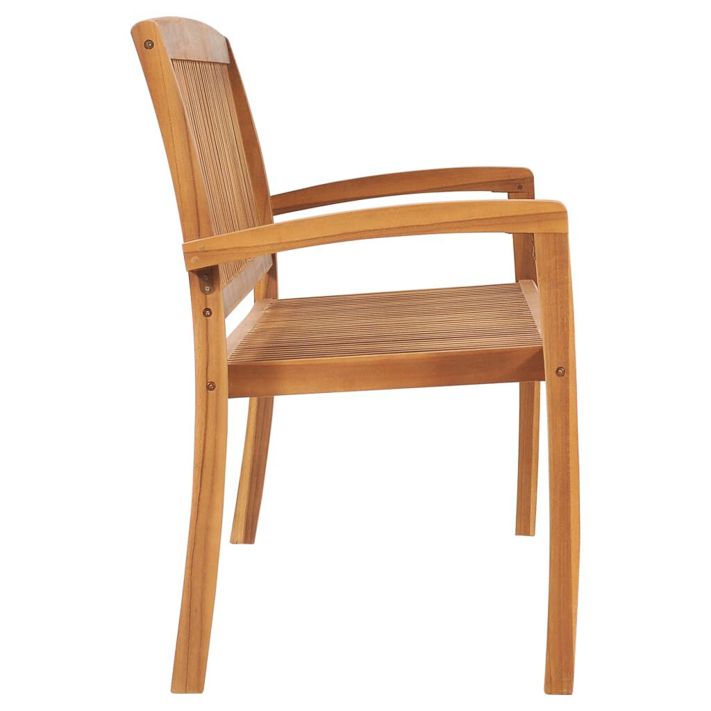 vidaXL Stacking Garden Bench with Cushion 159 cm Solid Teak Wood