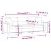vidaXL 3-Seater Sofa with Pillows&Cushions Dark Grey 210 cm Microfibre Fabric
