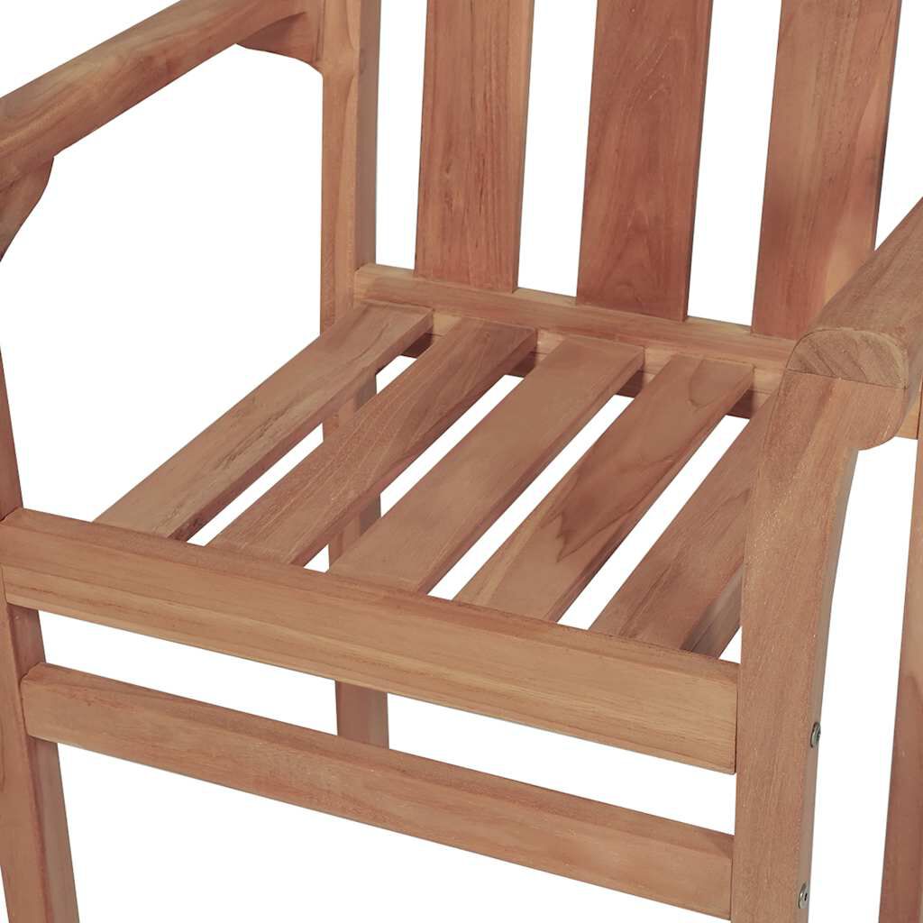 vidaXL Garden Chairs 2 pcs with Taupe Cushions Solid Teak Wood