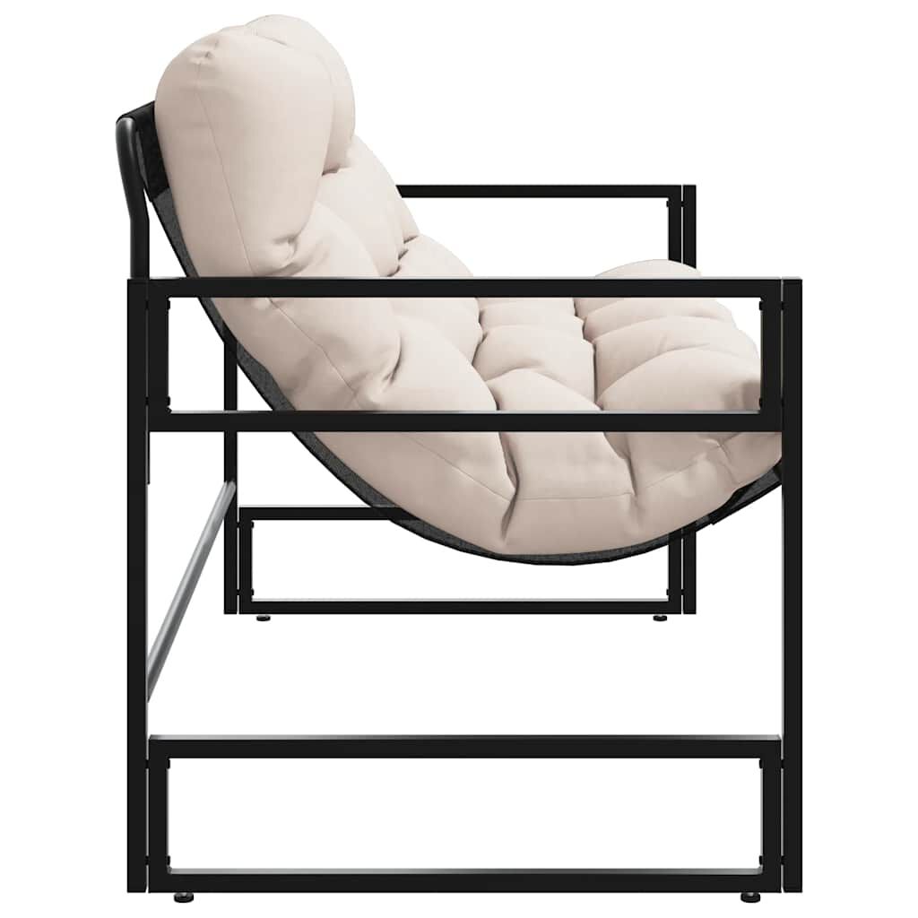 vidaXL Garden Bench with Cushion Taupe 113 cm Steel