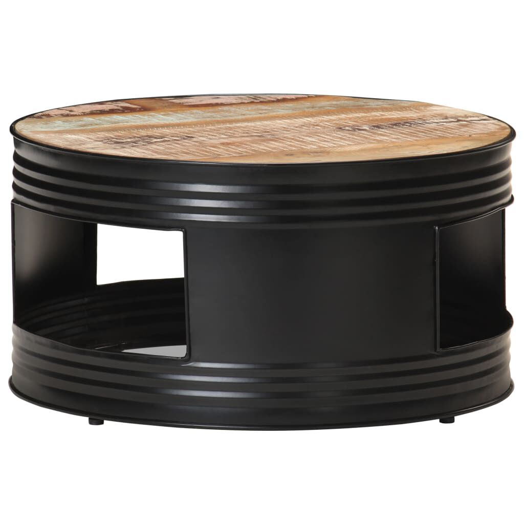 vidaXL Coffee Table Black 68x68x36 cm Solid Reclaimed Wood