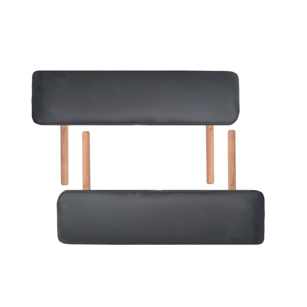vidaXL 2-Zone Folding Massage Table 10 cm Thick Black