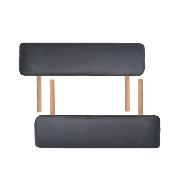 vidaXL 2-Zone Folding Massage Table 10 cm Thick Black