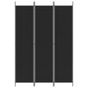 vidaXL 3-Panel Room Divider Black 150x220 cm Fabric