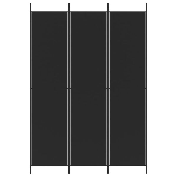 vidaXL 3-Panel Room Divider Black 150x220 cm Fabric