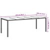 vidaXL Garden Table Beige 250x100x75 cm Tempered Glass and Poly Rattan