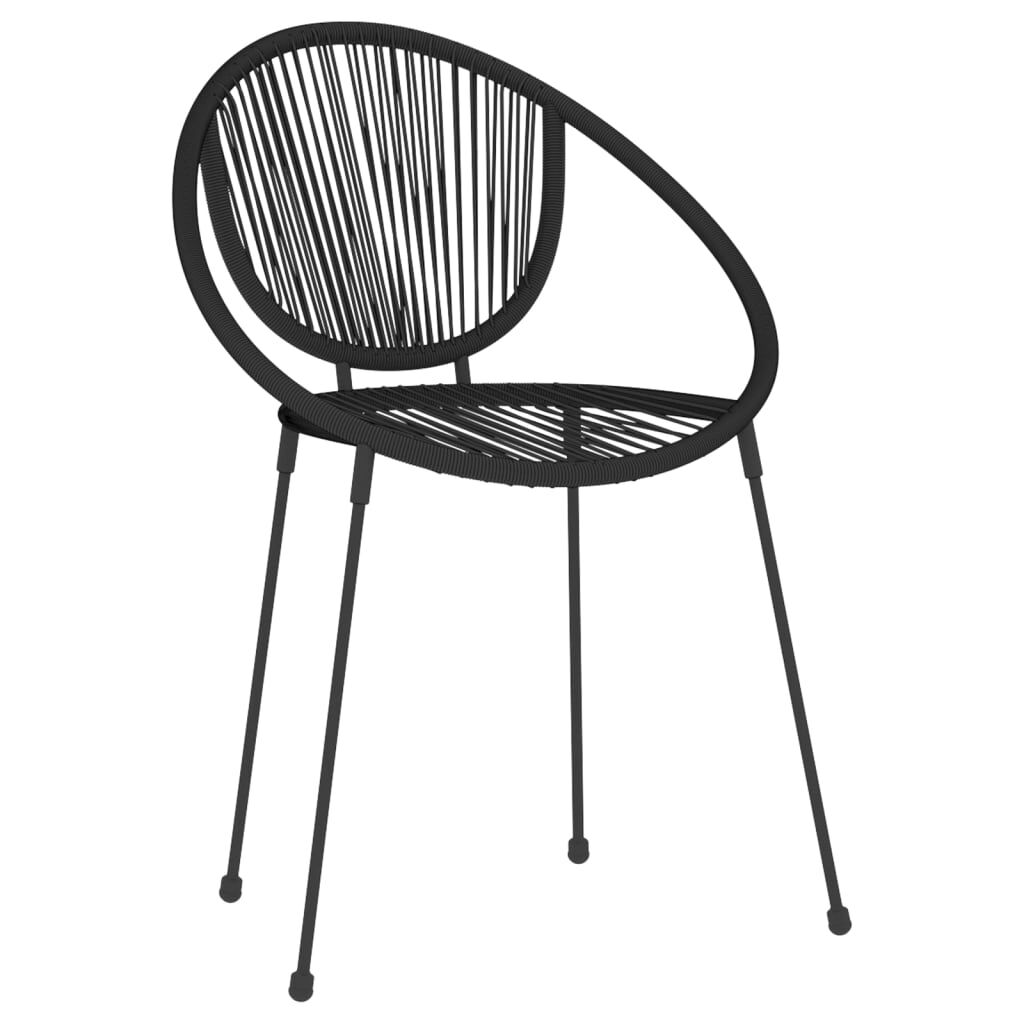 vidaXL 3 Piece Garden Dining Set Black