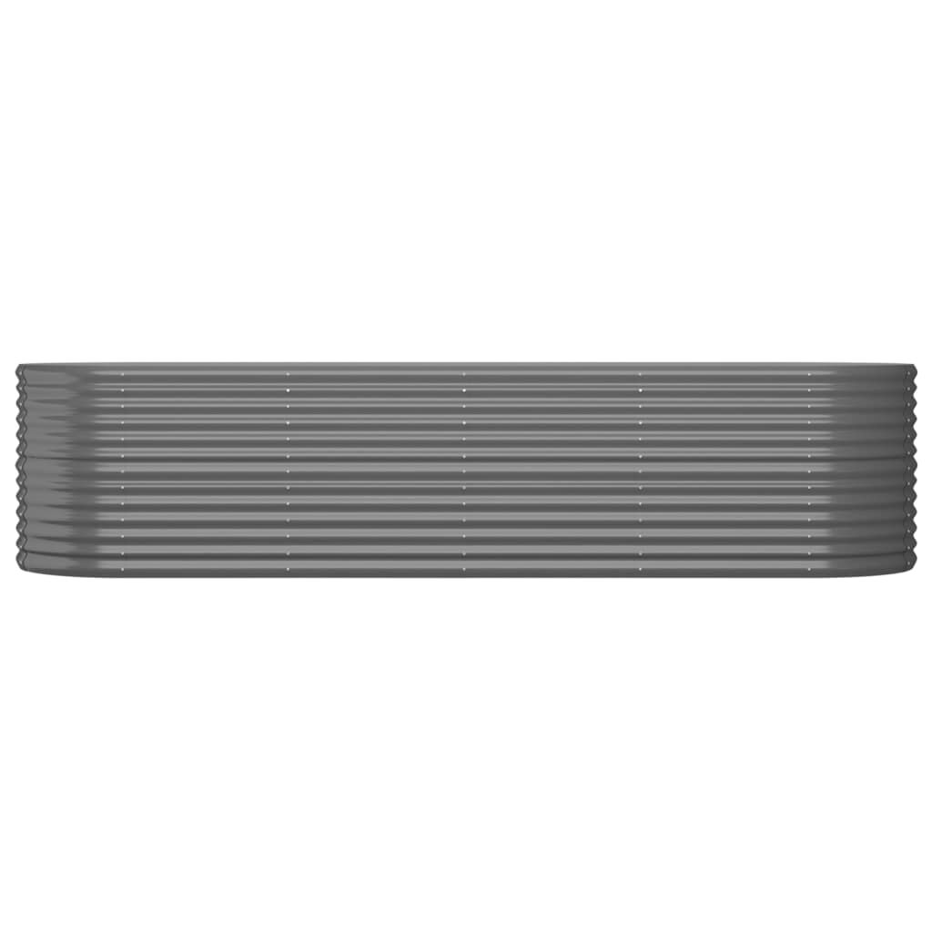 vidaXL Garden Raised Bed Powder-coated Steel 296x80x68 cm Grey