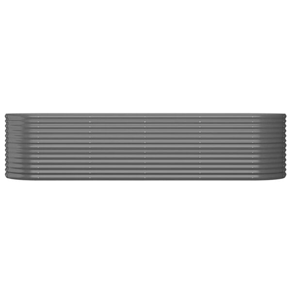 vidaXL Garden Raised Bed Powder-coated Steel 296x80x68 cm Grey