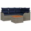 vidaXL Garden Sofa Set with Cushion 5 pcs Grey Poly Rattan