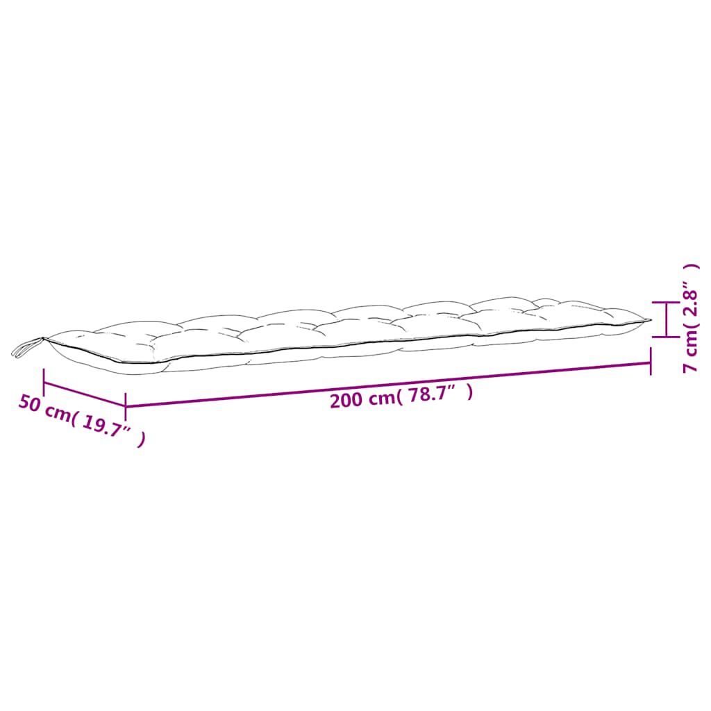 vidaXL Garden Bench Cushions 2pcs Pink 200x50x7cm Fabric