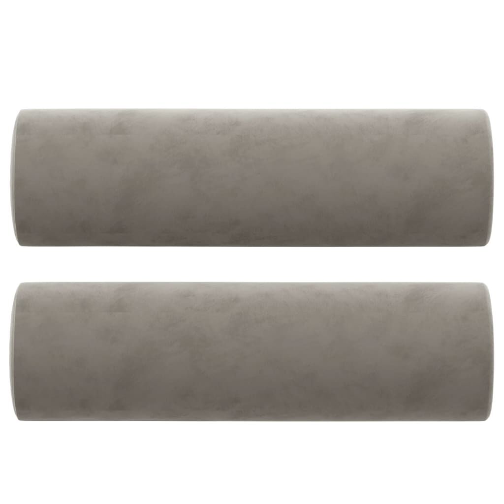 vidaXL 2-Seater Sofa with Pillows&Cushions Light Grey 120 cm Velvet