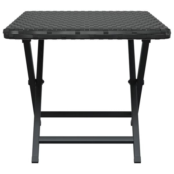 vidaXL Folding Table Black 45x35x32 cm Poly Rattan