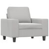 vidaXL Sofa Chair with Footstool Light Grey 60 cm Microfibre Fabric