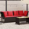 vidaXL Garden Sofa with Cushions Brown Poly Rattan