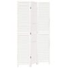 vidaXL Room Divider&nbsp;3 Panels White Solid Wood Paulownia