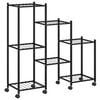 vidaXL Flower Stand with Wheels 83x25x83.5 cm Black Iron