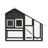 vidaXL Rabbit Hutch Grey and White 140x63x120 cm Solid Firwood