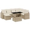 vidaXL 8 Piece Garden Sofa Set with Cushions Beige Poly Rattan