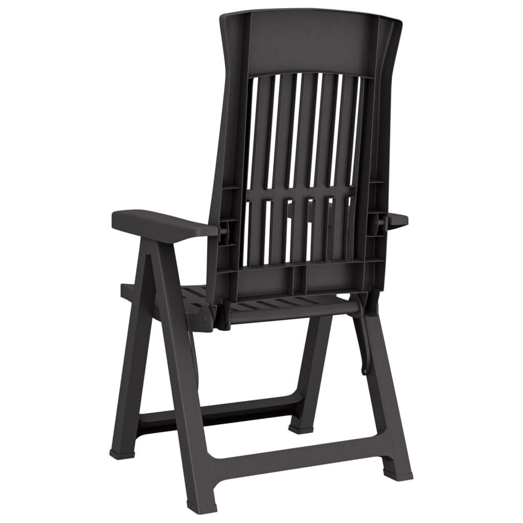 vidaXL Garden Reclining Chairs 2 pcs Anthracite PP