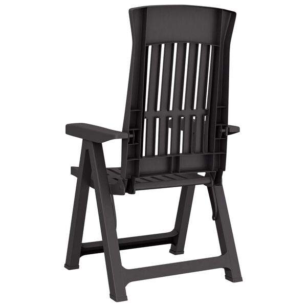 vidaXL Garden Reclining Chairs 2 pcs Anthracite PP