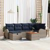 vidaXL Garden Sofa Set with Cushion 7 pcs Grey Poly Rattan