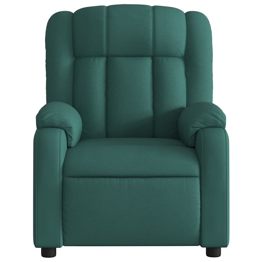 vidaXL Electric Massage Recliner Chair Dark Green Fabric