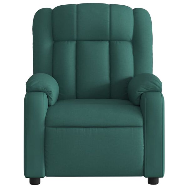 vidaXL Electric Massage Recliner Chair Dark Green Fabric