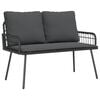vidaXL Garden Bench with Cushion Anthracite 114 x 64 x 90cm Steel